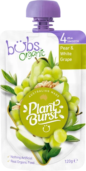 Trái Cây Nghiền Bubs Organic Lê & Nho