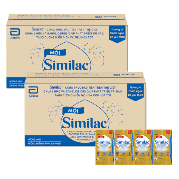 Combo 2 Thùng Thực phẩm bổ sung Similac hương vani 110ml (Lốc 4 hộp)