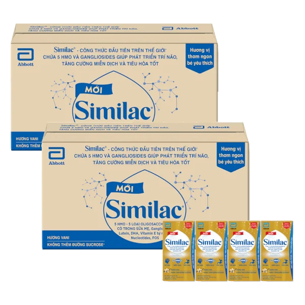 Combo 2 Thùng Thực phẩm bổ sung Similac hương vani 110ml (Lốc 4 hộp)
