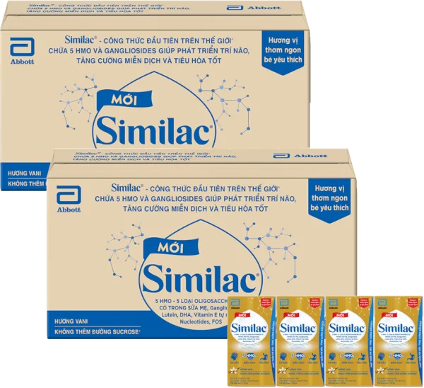 Combo 2 Thùng Thực phẩm bổ sung Similac hương vani 110ml (Lốc 4 hộp)