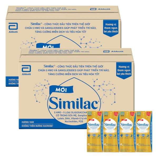 Combo 2 Thùng Thực phẩm bổ sung Similac hương vani 180ml (Lốc 4 hộp)