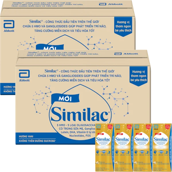 Combo 2 Thùng Thực phẩm bổ sung Similac hương vani 180ml (Lốc 4 hộp)
