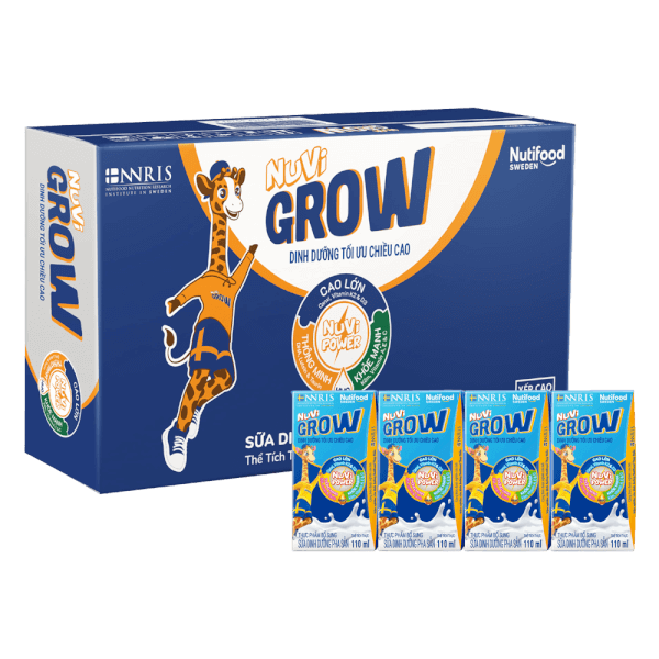 Thùng Sữa dinh dưỡng pha sẵn Nuvi Grow 110ml (Lốc 4 hộp)