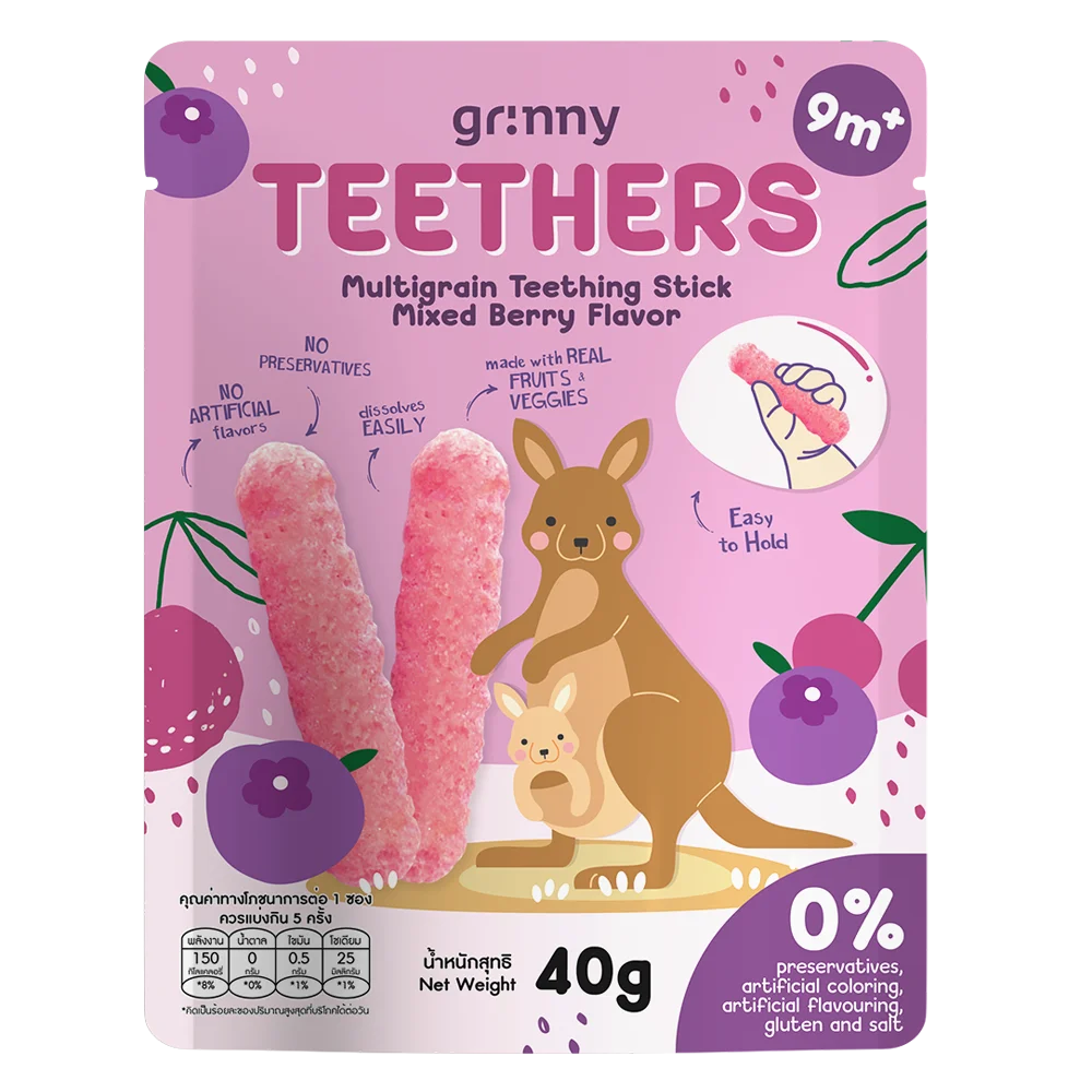 Combo 2 Bánh Gặm Nướu Ngũ Cốc Grinny Vị Quả Mọng Hỗn Hợp