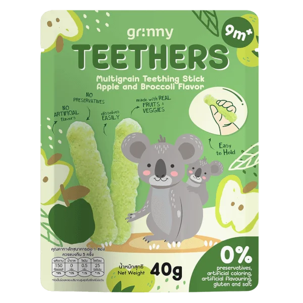 Bánh Gặm Nướu Ngũ Cốc Grinny Vị Táo Và Bông Cải Xanh