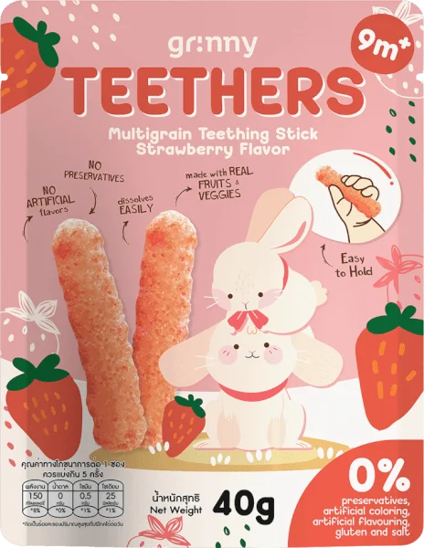 Bánh Gặm Nướu Ngũ Cốc Grinny Vị Dâu Tây