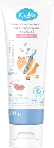 Gel đánh răng hữu cơ hương dâu Kindee (50g)