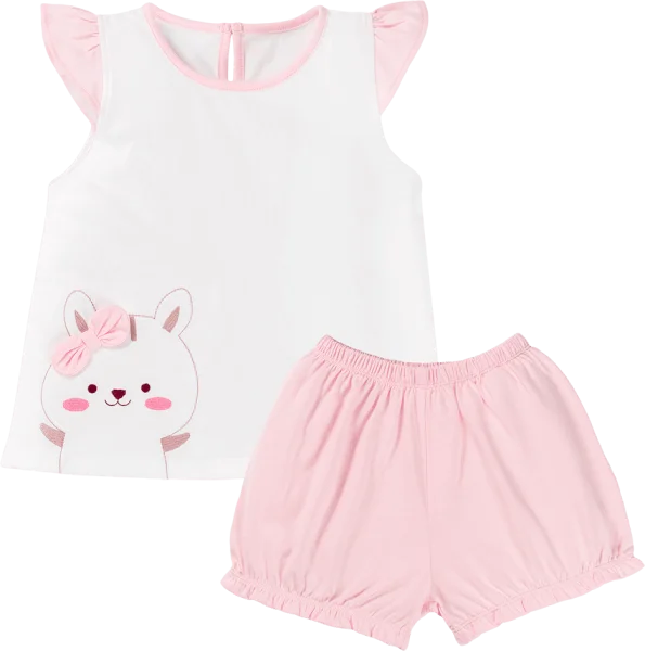 Bộ bé gái ngắn BST Sóc nhỏ Animo BH523034 (6M-6Y,Hồng)