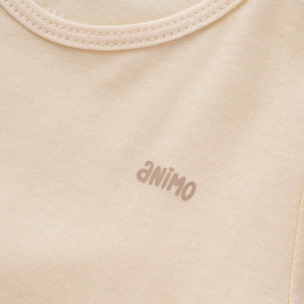 Cặp áo sơ sinh cài chéo tay ngắn Animo KV223011 (NB-12M,Trắng họa tiết-Kem)