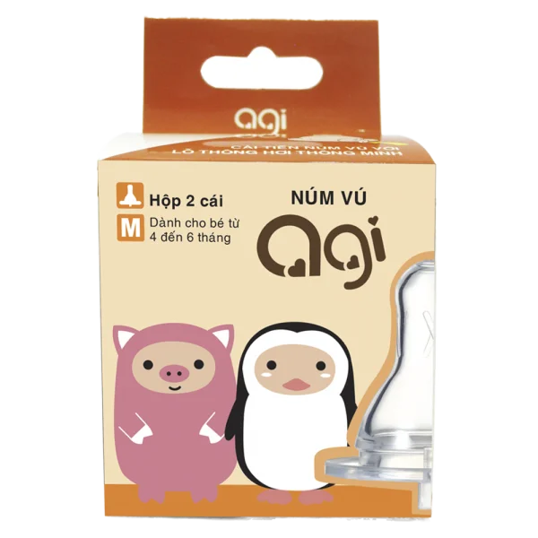 Núm ty Agi cổ hẹp size M (2 cái/ hộp)