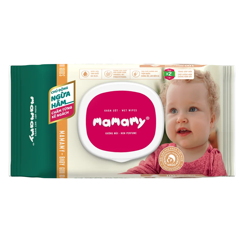 Khăn ướt Mamamy không mùi 100 tờ