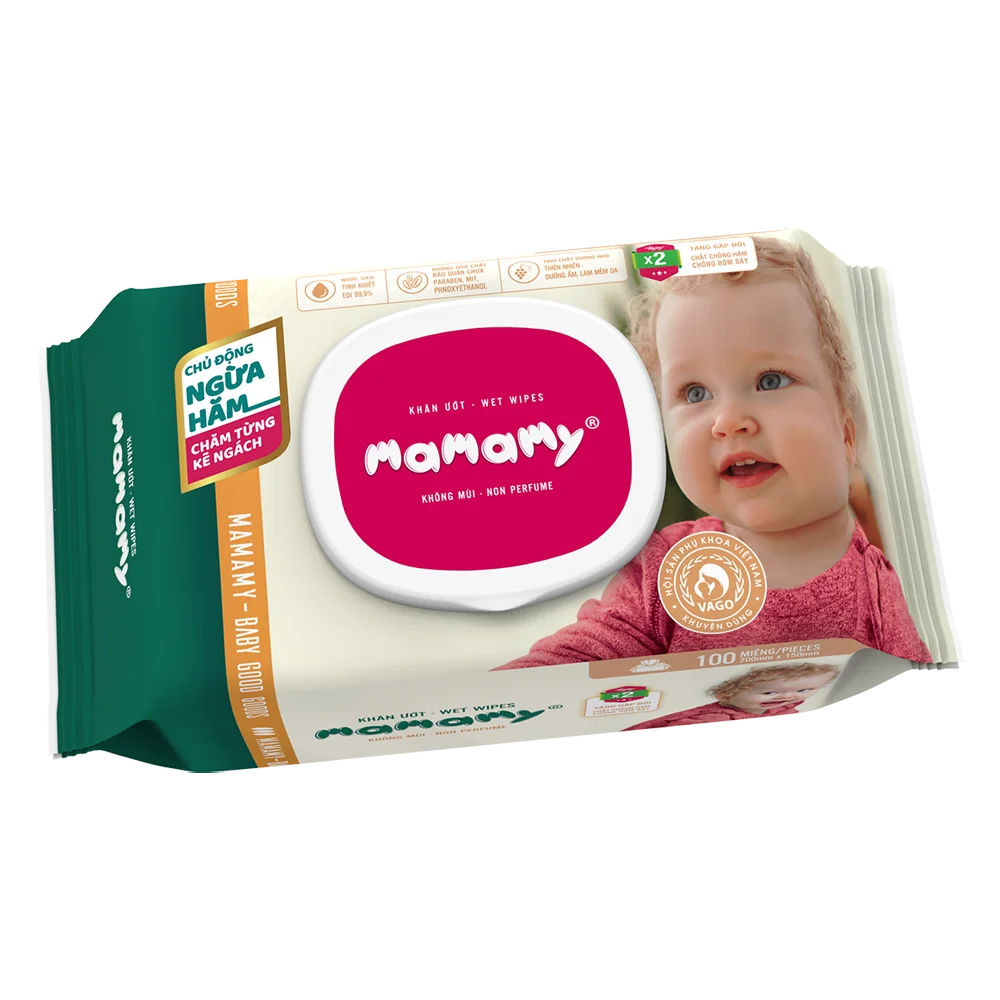 Khăn ướt Mamamy không mùi 100 tờ