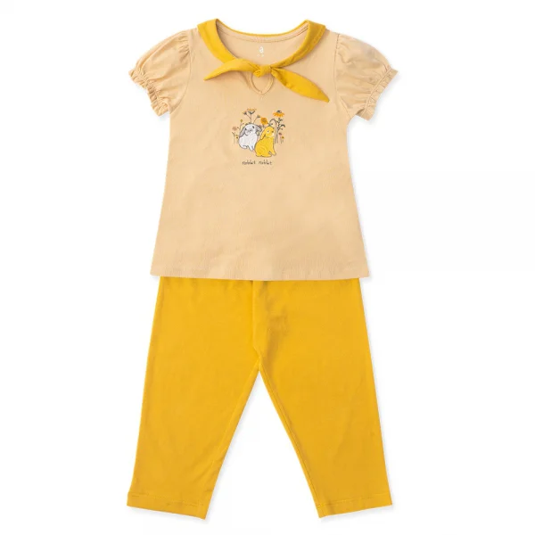 Bộ bé gái dài, Bst Thỏ và hoa Animo HN1222005 (2-3Y,Be)