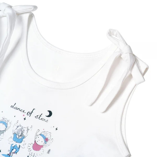 Đầm bé gái BST Búp bê nhảy múa Animo KN922059 (6M-6Y,Trắng phối xanh)