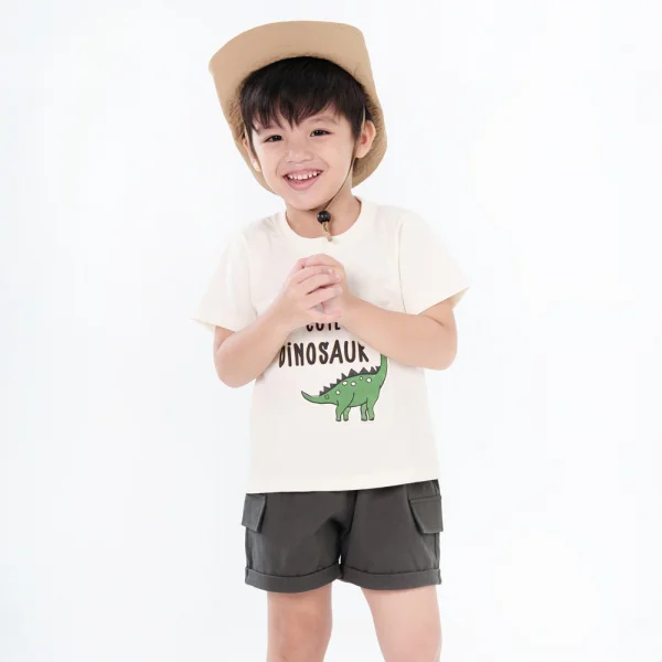 Bộ bé trai ngắn BST Khủng Long Animo HN623013 (6M-6Y,Trắng)