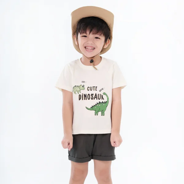 Bộ bé trai ngắn BST Khủng Long Animo HN623013 (6M-6Y,Trắng)