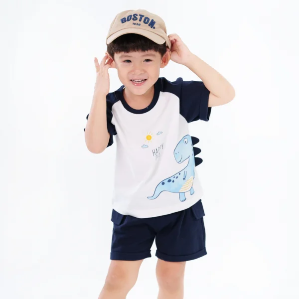 Bộ bé trai ngắn BST Khủng Long Animo HN623011 (6M-6Y,Xanh Navy)