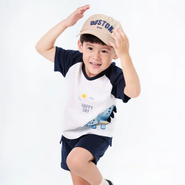 Bộ bé trai ngắn BST Khủng Long Animo HN623011 (6M-6Y,Xanh Navy)