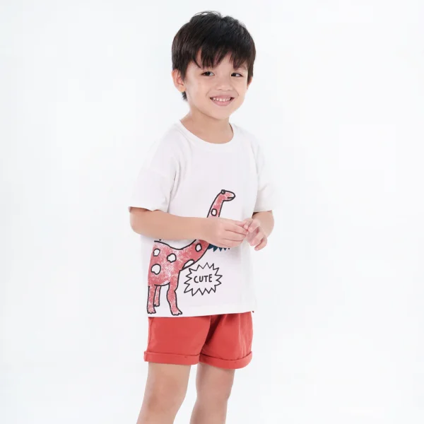 Bộ bé trai ngắn BST Khủng Long Animo HN623015 (6M-6Y,Trắng)