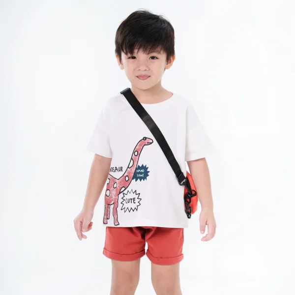 Bộ bé trai ngắn BST Khủng Long Animo HN623015 (6M-6Y,Trắng)