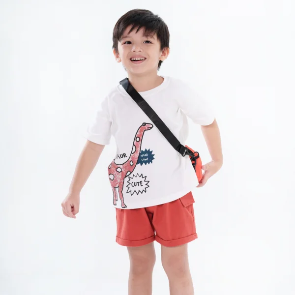 Bộ bé trai ngắn BST Khủng Long Animo HN623015 (6M-6Y,Trắng)