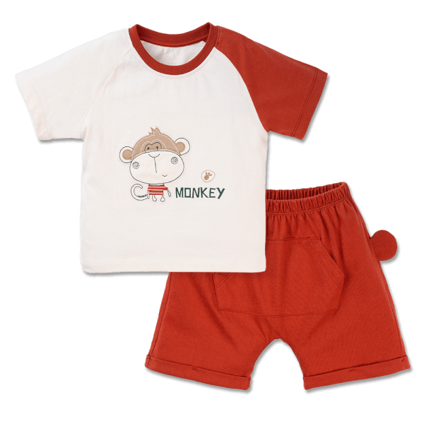 Bộ bé trai ngắn BST Khỉ Kháu Khỉnh Animo HN423021 (6M-6Y,Trắng)