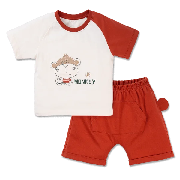 Bộ bé trai ngắn BST Khỉ Kháu Khỉnh Animo HN423021 (6M-6Y,Trắng)