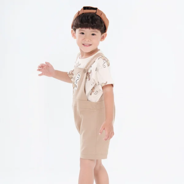 Bộ yếm bé trai ngắn BST Khỉ Kháu Khỉnh Animo HN623020 (6M-4Y,Cà phê)