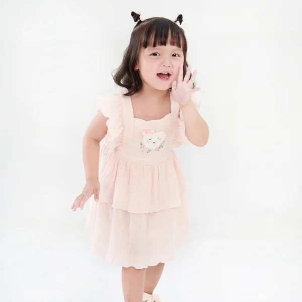 Đầm bé gái Animo CL723007 (6M-6Y,Hồng Cam)