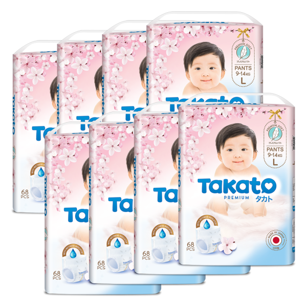 Combo 8 Tã quần Nhật Bản Takato siêu mềm mại (L, 68 miếng)