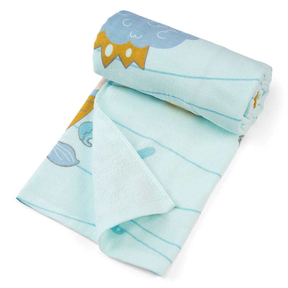 Combo 2 Khăn tắm trẻ em Cotton hoàng tử Cá Animo BM9T (60x120cm,Xanh)