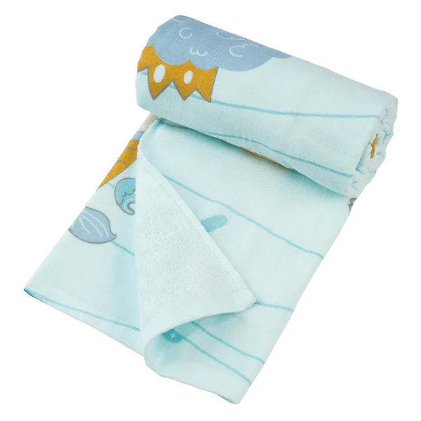 Khăn tắm trẻ em Cotton hoàng tử Cá Animo BM9T (60x120cm,Xanh)