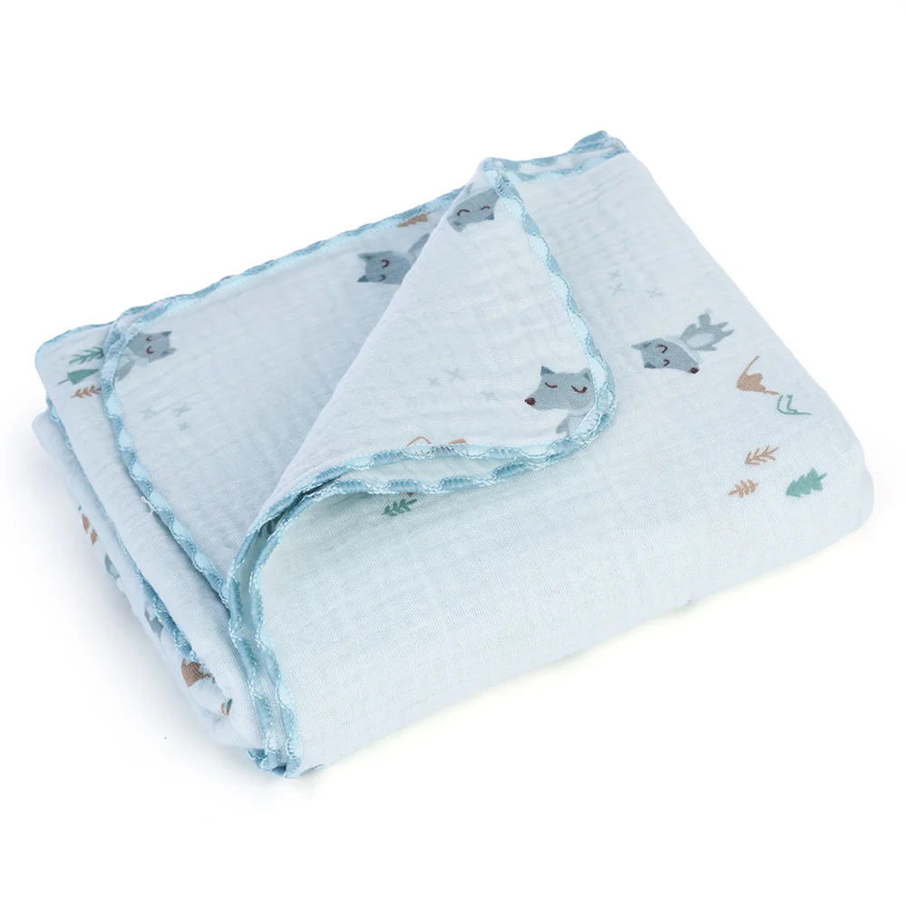 Chăn xô nhăn Cotton 4 lớp cao cấp Animo T2304_NBA002 (75x100cm,1 cái,Giao màu ngẫu nhiên)