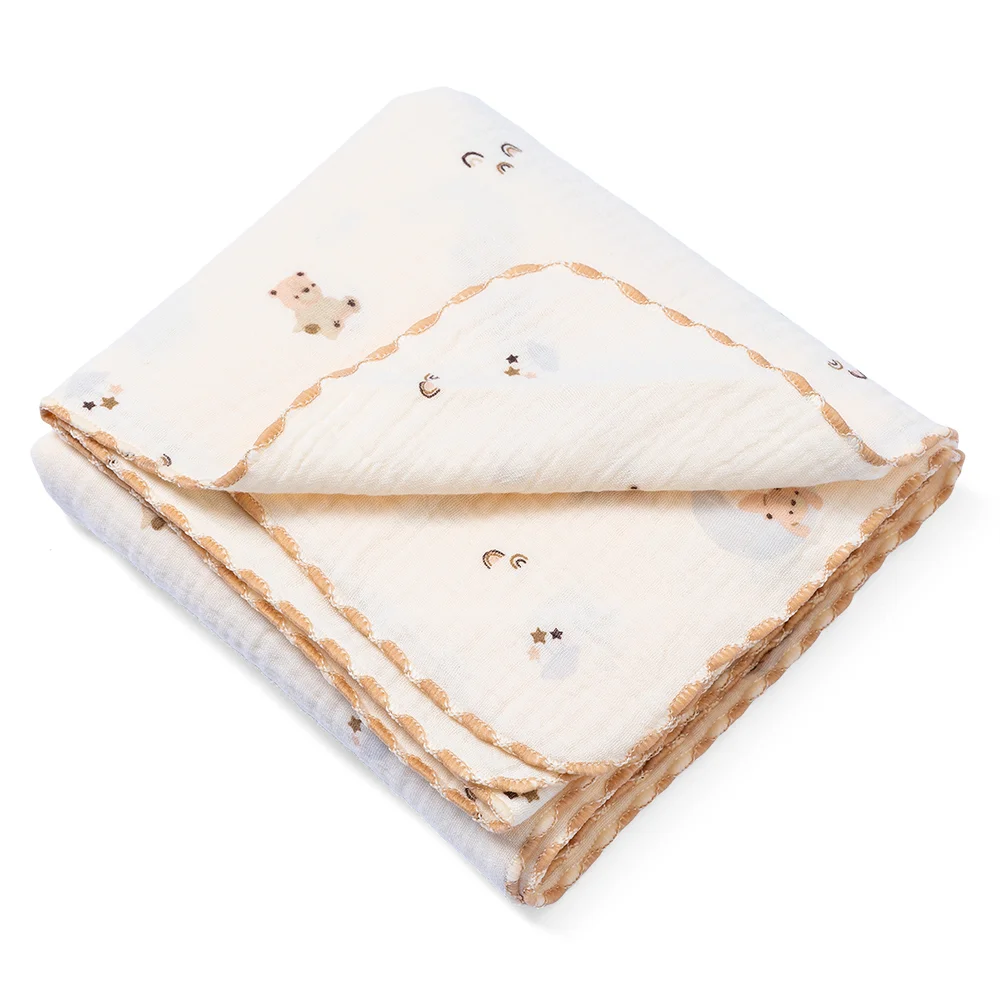 Chăn xô nhăn Cotton 4 lớp cao cấp Animo T2304_NBA002 (75x100cm,1 cái,Giao màu ngẫu nhiên)