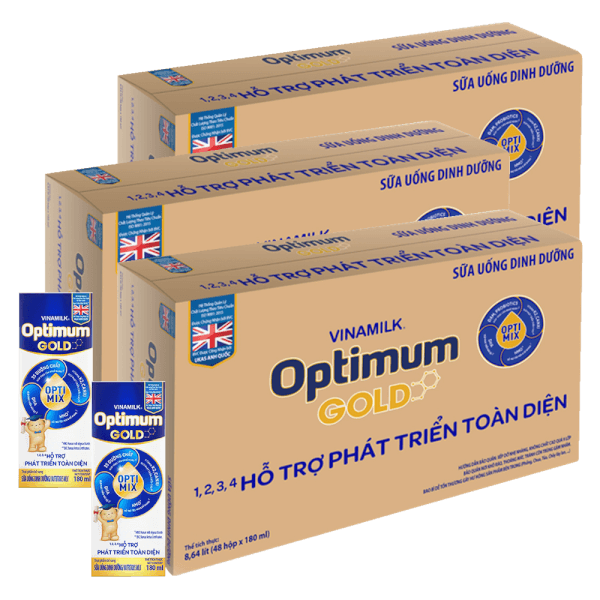 Combo 3 Thùng Sữa uống dinh dưỡng Optimum Gold 180ml (Lốc 4 hộp)