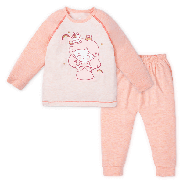 Bộ tính năng dài, vải sợi sồi BST Công chúa Animo BMC123111 (3-24M,Hồng dâu)