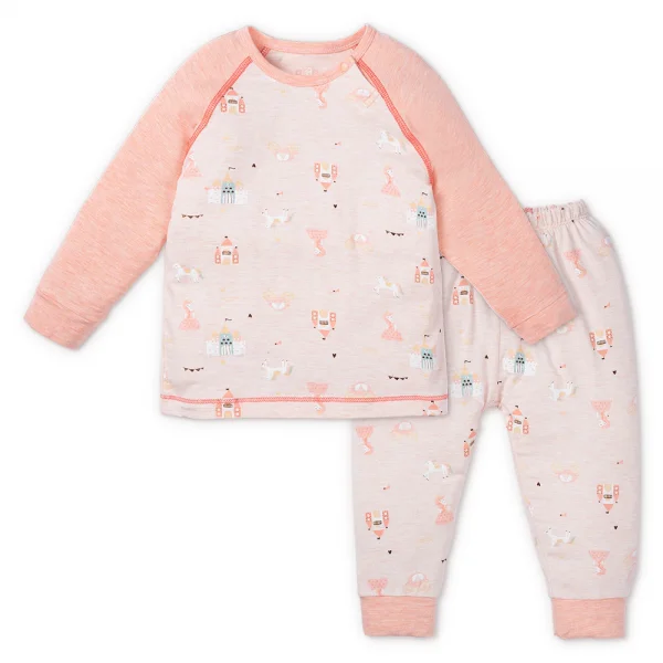 Bộ tính năng dài, vải sợi sồi BST Công chúa Animo BMC123110 (3-24M,Hồng dâu)