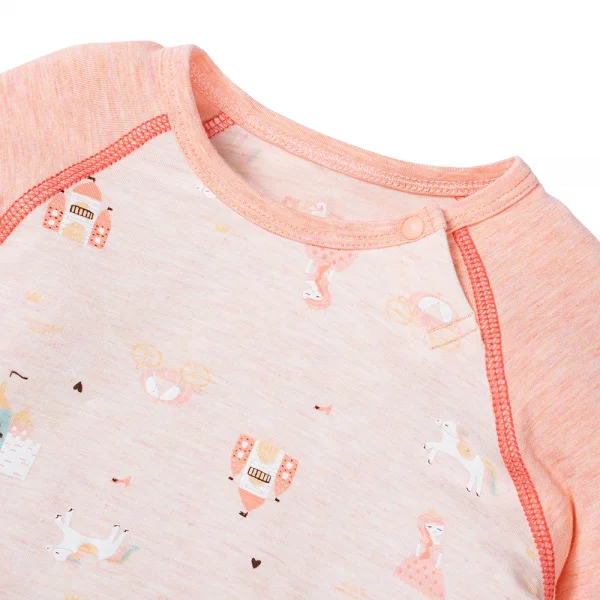 Bộ tính năng dài, vải sợi sồi BST Công chúa Animo BMC123110 (3-24M,Hồng dâu)