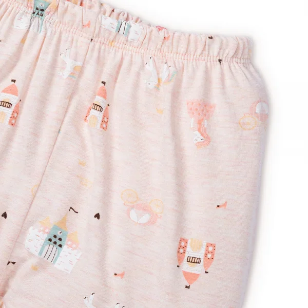 Bộ tính năng dài, vải sợi sồi BST Công chúa Animo BMC123110 (3-24M,Hồng dâu)