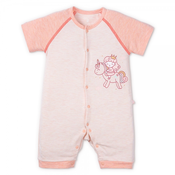 Bodysuit tính năng đùi, vải sợi sồi BST Công chúa Animo BMC123093 (0-12M,Hồng dâu)