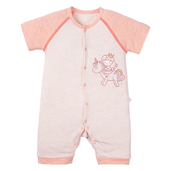 Bodysuit tính năng đùi, vải sợi sồi BST Công chúa Animo BMC123093 (0-12M,Hồng dâu)