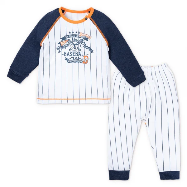 Bộ tính năng dài, vải sợi sồi BST Bóng chày Animo BMC123114 (3-24M,Xanh đen)