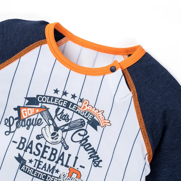 Bộ tính năng dài, vải sợi sồi BST Bóng chày Animo BMC123114 (3-24M,Xanh đen)