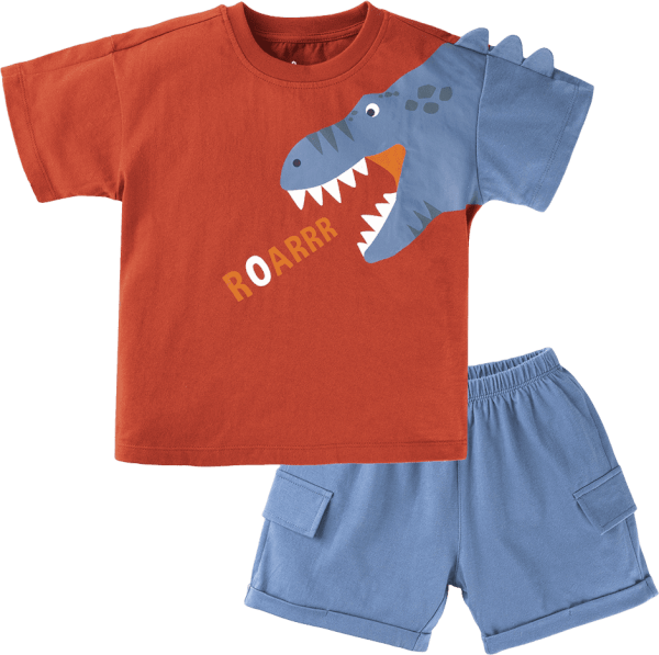 Bộ bé trai ngắn BST Khủng Long Animo HN623014 (6M-6Y,Đỏ)