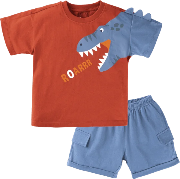 Bộ bé trai ngắn BST Khủng Long Animo HN623014 (6M-6Y,Đỏ)