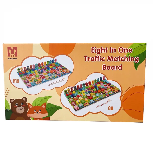 Bộ bảng gỗ nổi học tập thông minh nhiều chủ đề kèm câu cá 8in1 M7813