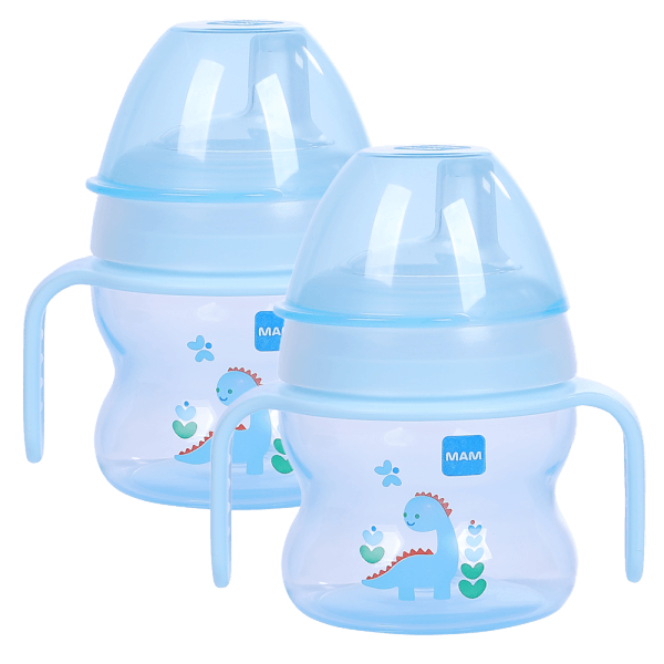 Combo 2 Bình tập uống chống tràn MAM Starter Cup 150ml màu xanh