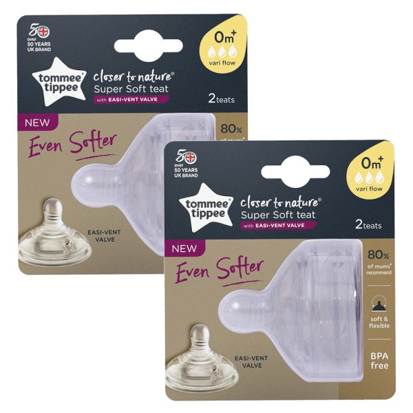Combo 2 Núm ty cho bé Tommee Tippee Closer to Nature Variflow từ sơ sinh (vỉ đôi)
