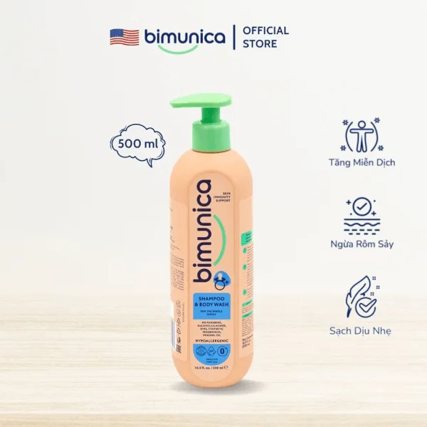 Sữa Tắm Gội 2in1 Biminica Dành Cho Trẻ Sơ Sinh và Trẻ Nhỏ - 500ml