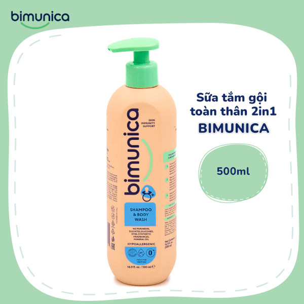 Sữa Tắm Gội 2in1 Biminica Dành Cho Trẻ Sơ Sinh và Trẻ Nhỏ - 500ml